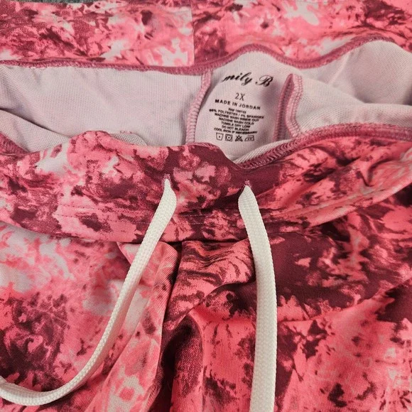 Emily B Active Wear Pink Tie Dye Capri Pants Plus Size 2X New NWT L-DS20 - Picture 8 of 8